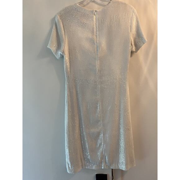 Tory Burch Small Sequin Dress Sheath Ivory Holiday Party Preppy Coquette Fairy - Picture 3 of 6